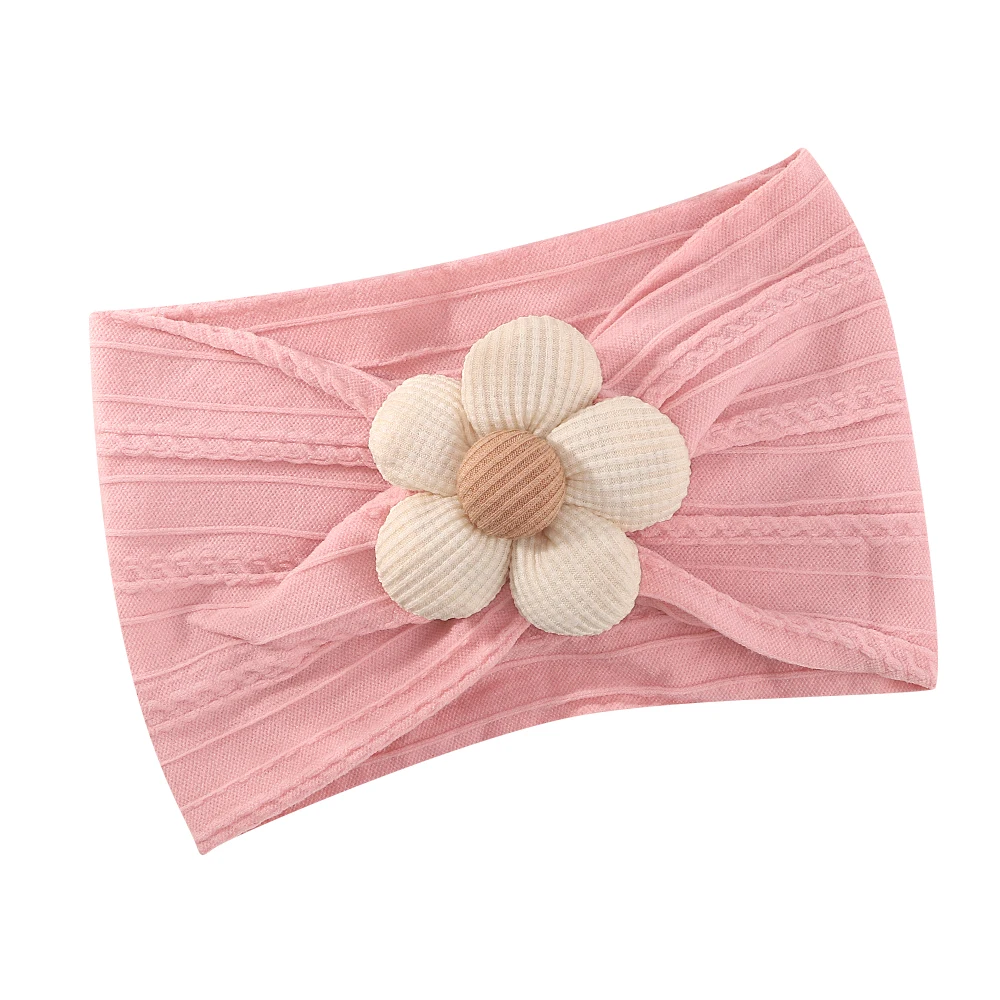 4pcs/Lot Big Flower Nylon Girl Hairband Elastic Soft Baby Headband Children Turban Headwear Newborn Baby Kids Hair Accessories