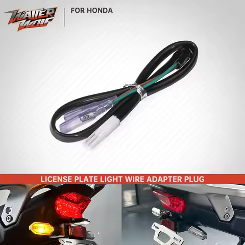 2024 CB1000R CB650R License Plate Light Wire Plug Adapter For Honda XL750 CB750 Transalp Hornet 750 CBR CRF MSX125 NC700 NC750