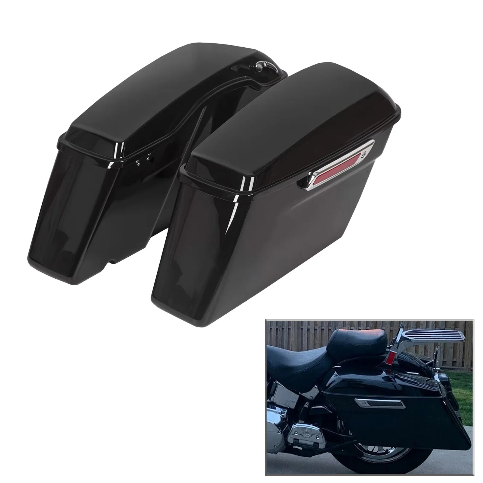 For  Touring CVO road king street ultra glide 94-13 Accessories ABS Hard Saddlebags Side box Case Waterproof Saddle Bags