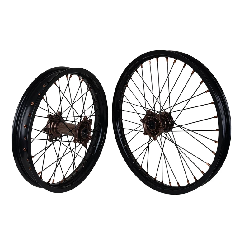Hot Sell Talaria Komodo Wheel Set 21 18 Wheelset Bronze Color Hubs Electric Dirt Bike Wheels