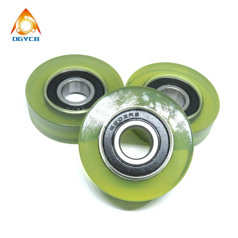 1pcs 60mm Diameter PU Plastic Coated Rollers 17x60x18 PU620360-18 Polyurethane 17*60*18 Rubber Covered Guide Pulley Wheel