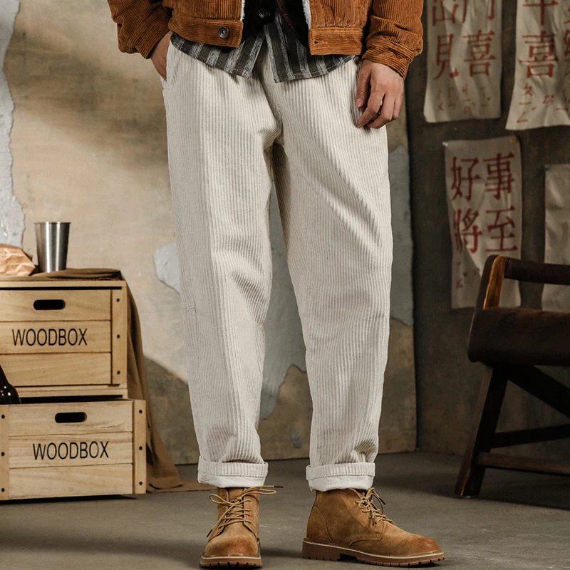 Amekaji Style Wear Spring and Autumn American Retro Casual Trousers Men