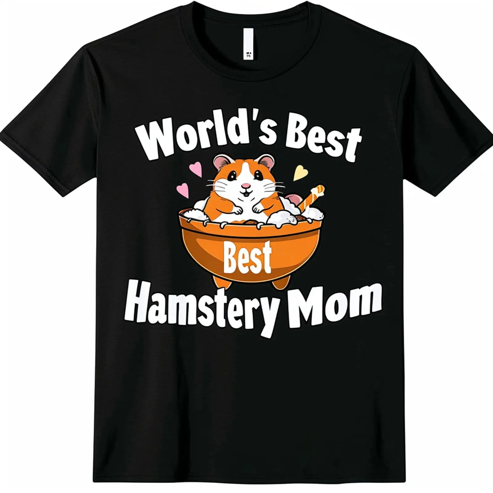 

Unique Black TShirt with Adorable Hamster Design