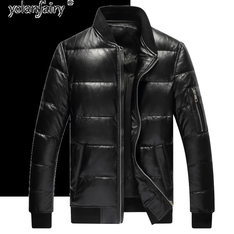 Genuine Leather Men's Jackets Winter Male Down Jacket 2023 Real Sheepskin Clothing Men Coats Ropa