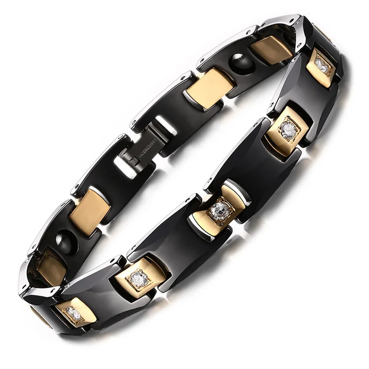 Titanium Steel Ceramic Energy Bracelet Stainless Steel Zirconia Couple Ceramic Bracelet