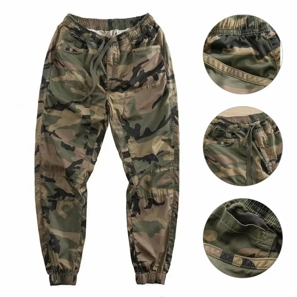 

Dropshipping!! 2022 Summer Men Pants Camouflage Print Elastic Waist Casual Cargo Pants