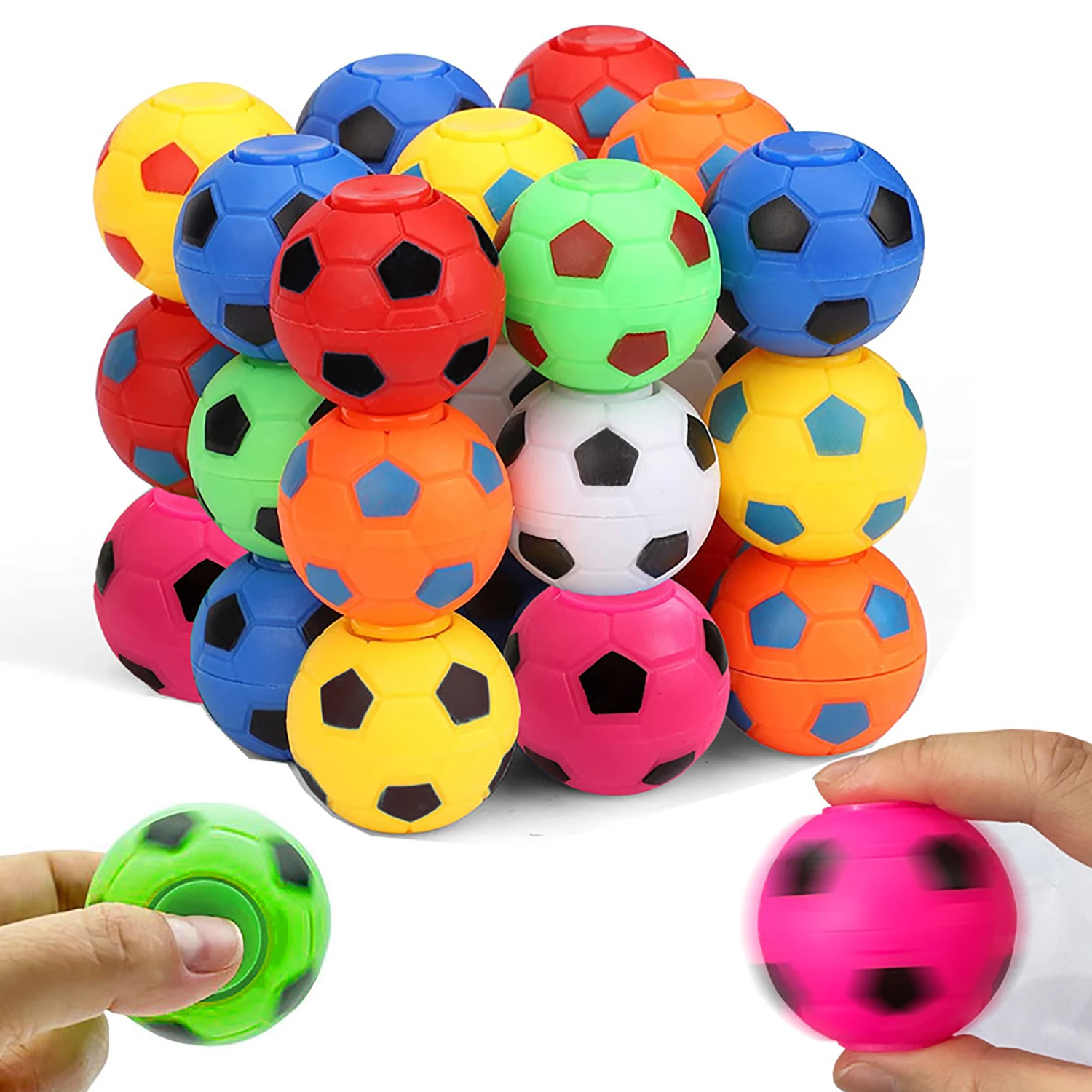 10/30 sztuk Mini Fidget Spinner piłka nożna zabawka dla dzieci, impreza piłkarska sprzyja wypełniacz do torby na prezenty, obrotowa piłka nożna palec antystresowy