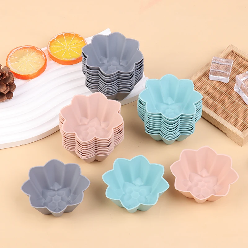 12Pcs Little Flower Silicone Cake Mold DIY Cupcake Cup Heat Resistant Nonstick Silicone Chocolate Mold Kitchen Party Baking Mold