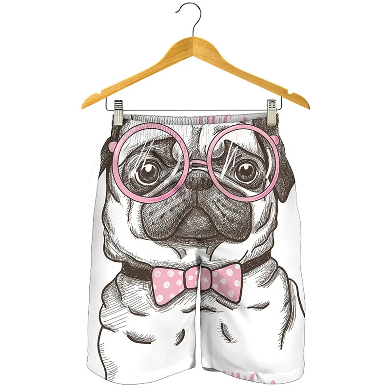 Cute Pets Pug Dog 3d Print Beach Shorts Kids Summer Street Oversized Short Pants Men Surf Board Shorts Cool Swimming Trunks