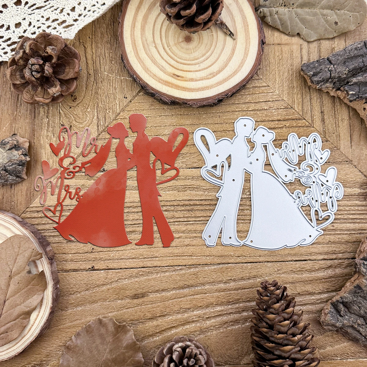 Original Weeding Anniversary Love Couple MR & MRS Words Tit Metal Cutting Dies Scrapbooking Decorative Embossing DIY Paper Cards