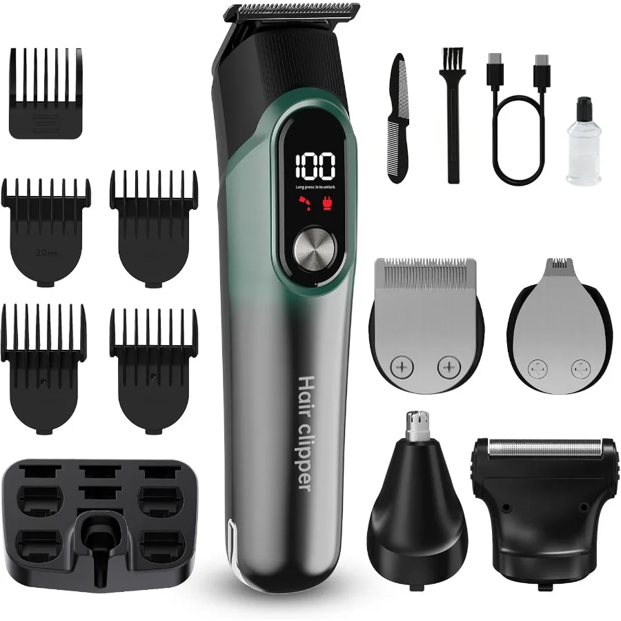 

Hair Clippers for Men Professional 5 in 1 Cord Cordless Beard Nose Ear Body Grooming Hair Clipper Trimmer with Smart Charge Tec