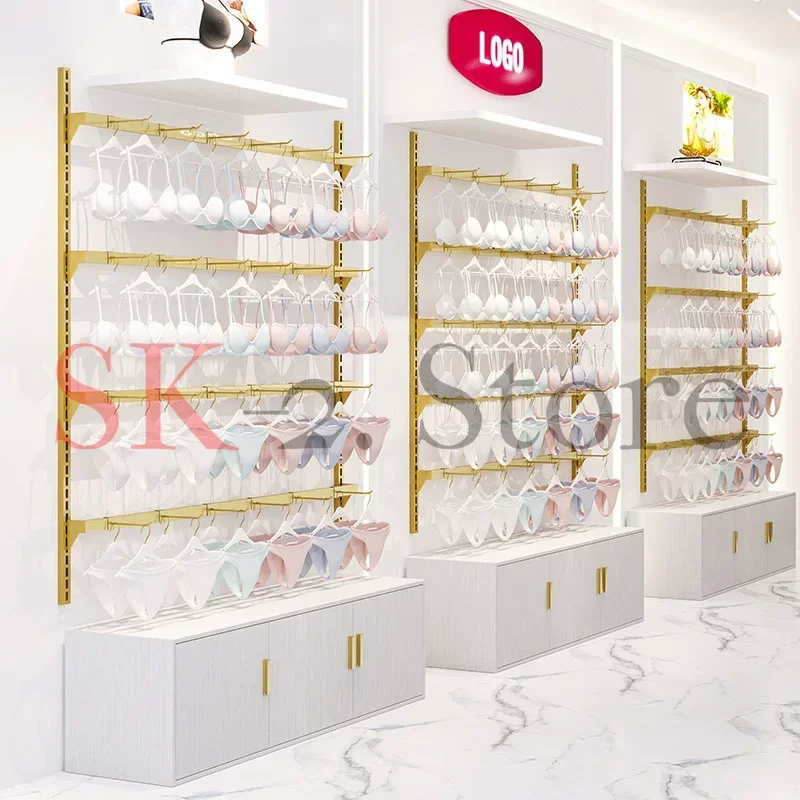 Underwear display rack wall mounted clothing store bra underwear hanging socks adjustable shelf