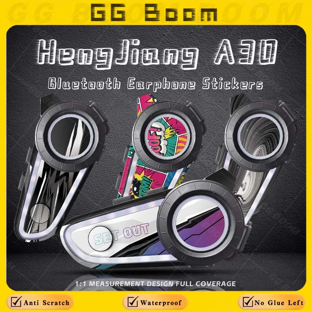 Motorcycle Bluetooth Headset Stickers Protection Earphone Skin Personality Creative Decal Waterproof For GEARELEC DK02 Gooc A30