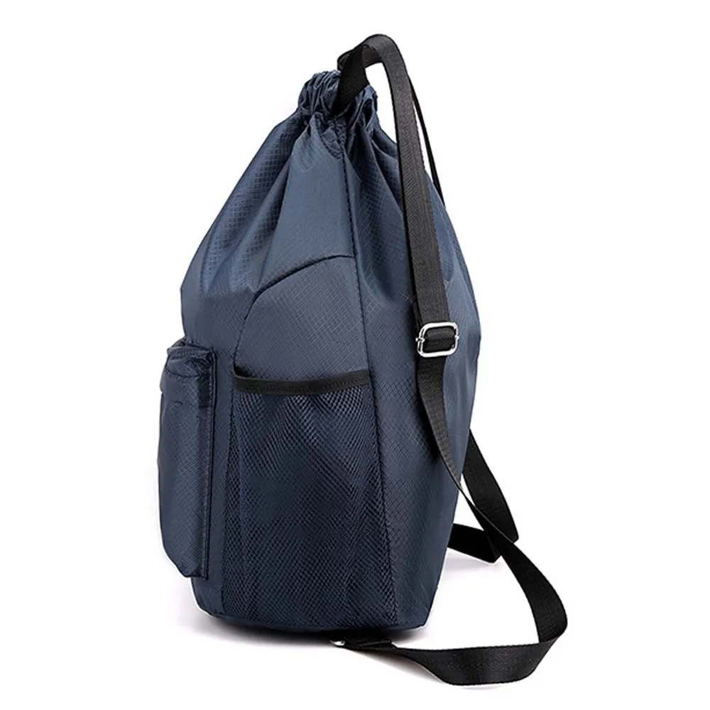 

Portable Gym Drawstring Bag Large Capacity Quick Drying Oxford Cloth Backpack Solid Color Adjustable Straps