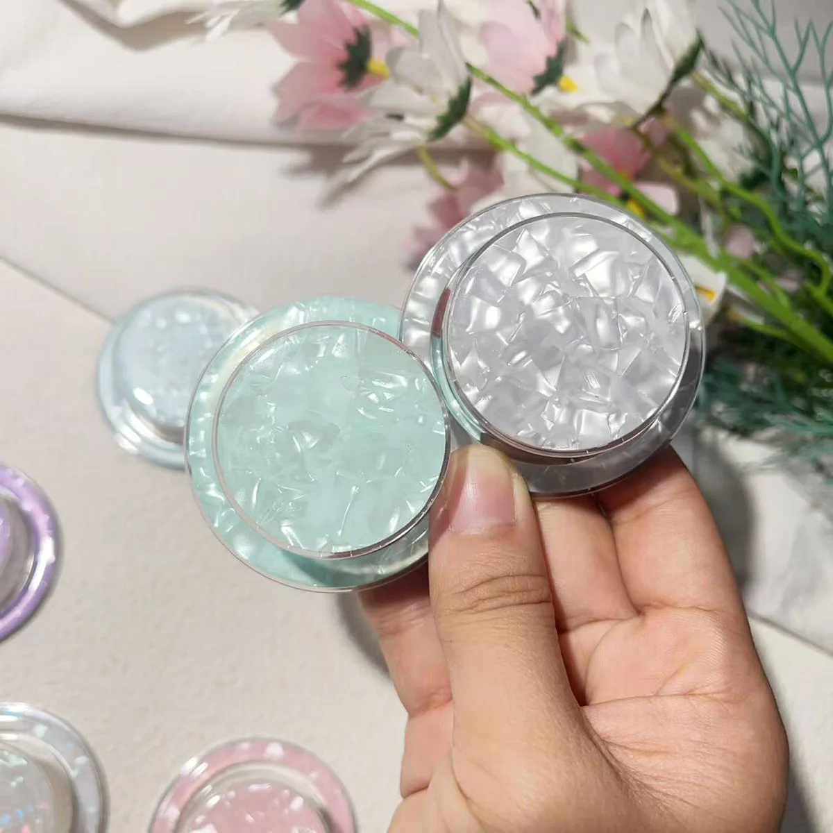 Красочная бумажная магнитная подставка для подушек безопасности Magsafe, подставка для телефона с узором в виде ракушки Ins с клейкой подложкой, магнитная прозрачная подставка для подушек безопасности с рисунком ракушки, настольный держатель для телефона для просмотра, стеклянная складная подставка