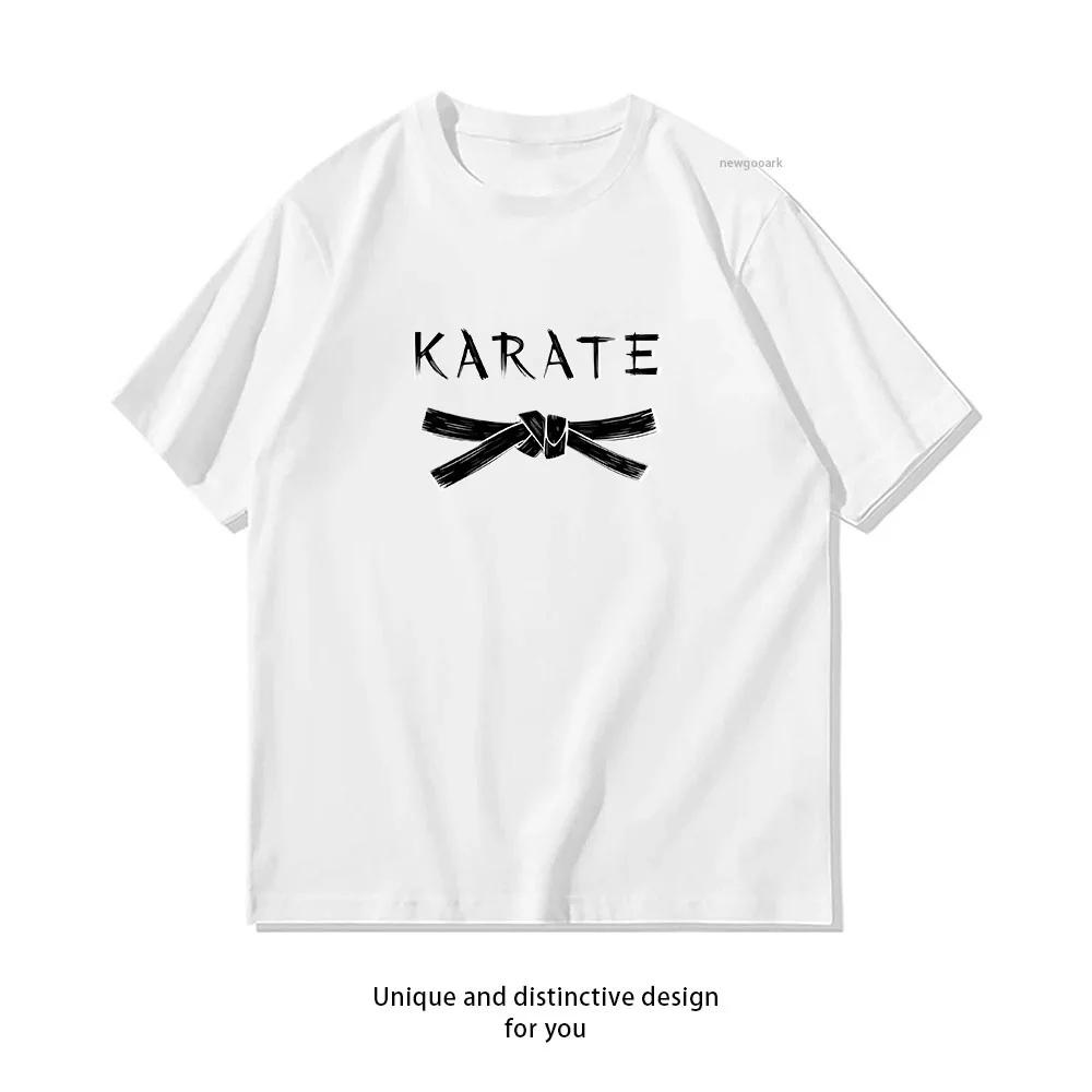 Karate Belt Design T-Shirt Print  Casual Cotton Short Sleeve Tee for Men Women