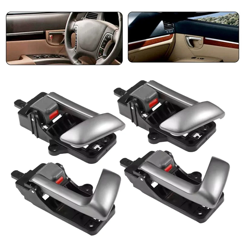 

A51K-Car Interior Door Handles Left& Right Side 4Pcs 82610-2B000 82620-2B000 For Hyundai Santa Fe 2007-2012