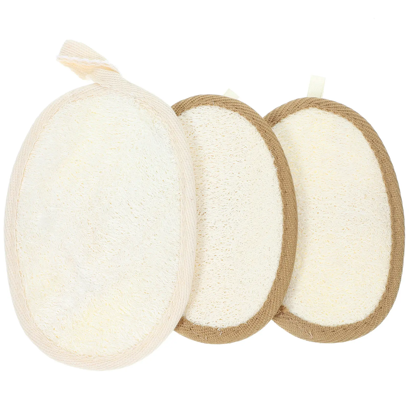 3Pcs Bath Loofah Sponge Body Scrubber for Exfoliating Dead Skin Creating Rich Foam Quick Drying Hanging Design Soft Comfortable