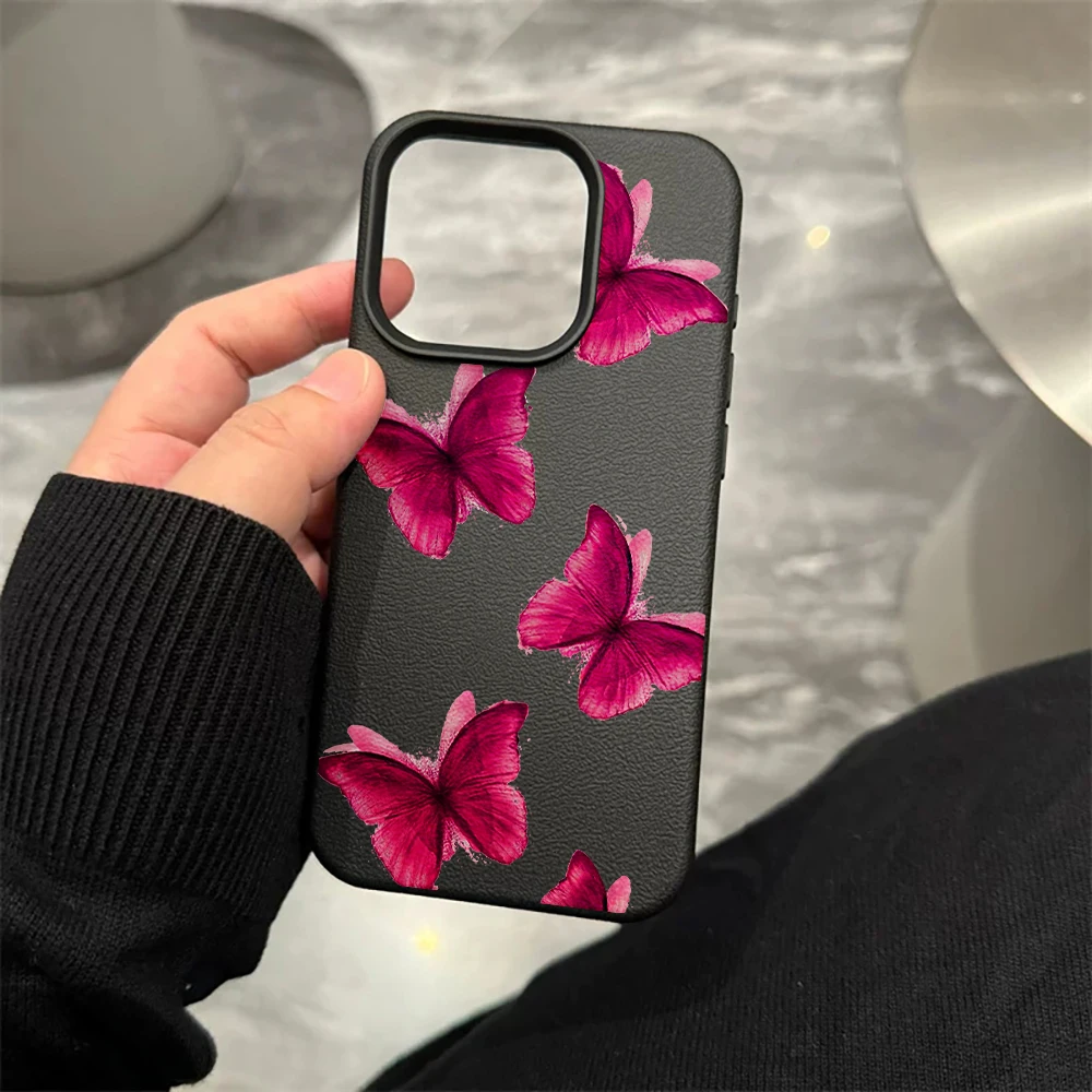 Fuchsia Schmetterling Handyhülle für iPhone 17 16 15 14 13 12 11 Pro Max 16 15 14 Plus 17 16 15 14 13 Pro 17Air Silikon Matte Hülle – Detail 8