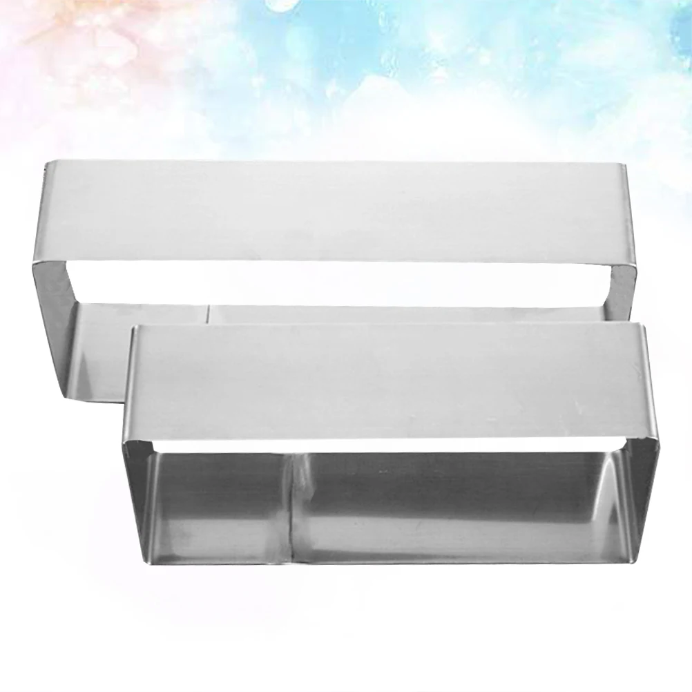 

2 pcs Circle Cake Mold Stainless Steel Mousse Ring Baking Rectangle Silver Nonstick Storage Cooking Pastry Chocolate Cheesecakes