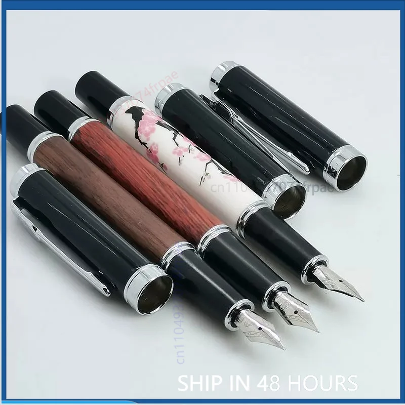 For Jinhao 8802A Blue White Ceramic Peach Wood Fountain Rollerball Pen Luxury Business Office Writing Gift Stationery