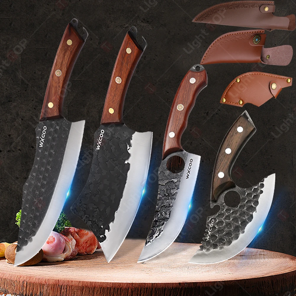 

1~4pcs Professional Kitchen Butcher Knife Set for Meat Fish Cleaver Chef 's Knife Hand Forged Boning Knife for Cooking Tool