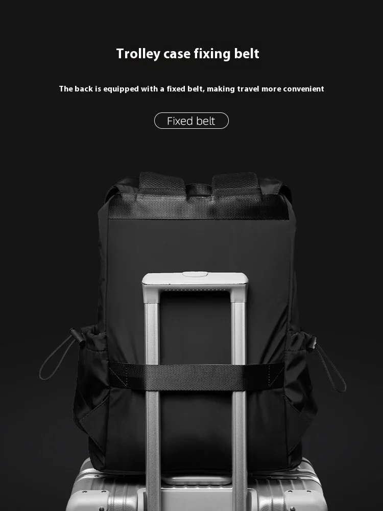 Men's School Manager Bag Flap Backpack for Men Fashion Drawstring Backpack Fit 15.6 inch Laptop Hiking Traveling Dayback