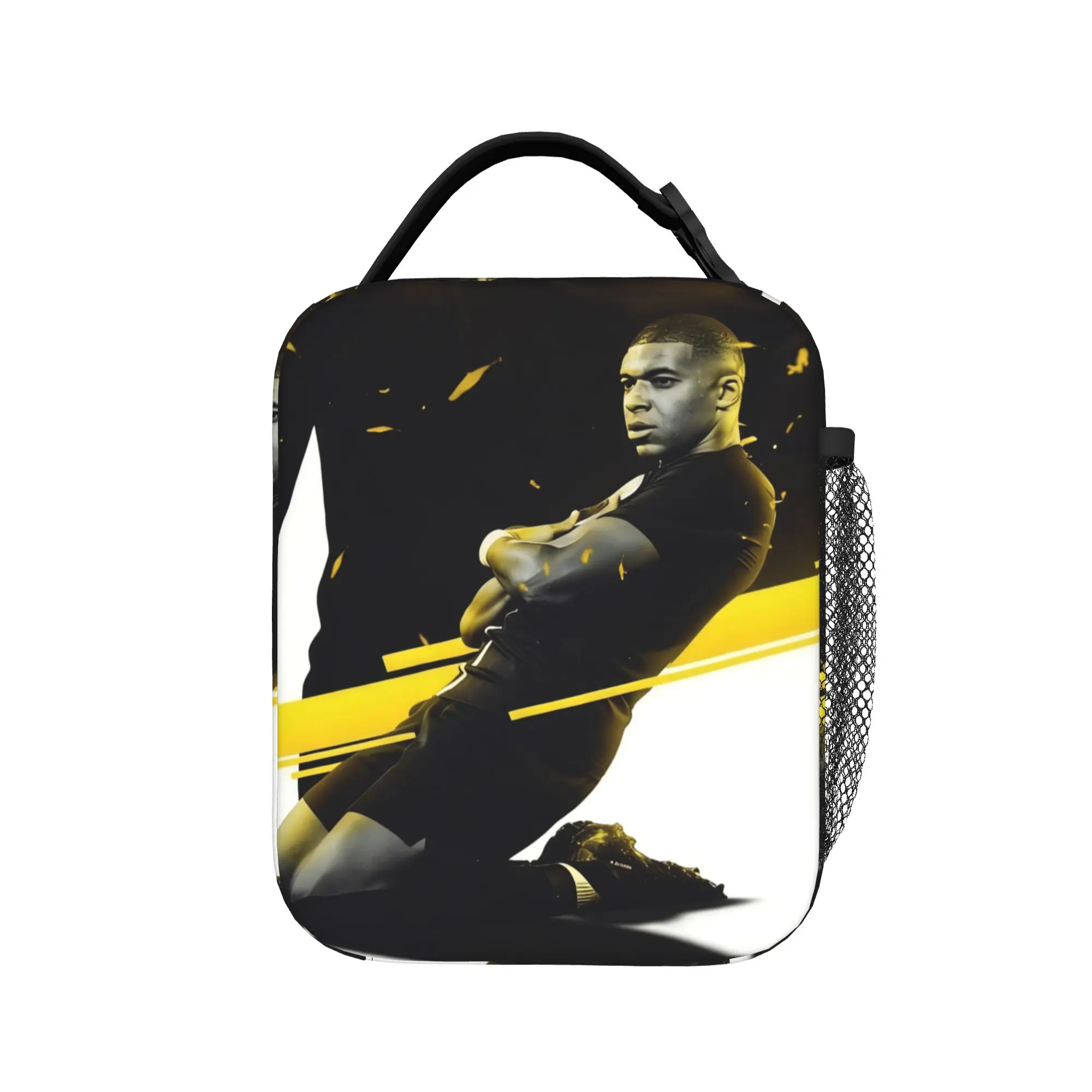 M-Mbappes Insulated Lunch Bag Portable Football Soccer Meal Container Thermal Bag Tote Lunch Box Office  Picnic Bento Pouch