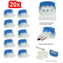 20x Resin Filled Cable Connector 314 Wire Connector For Automover Robot Lawn Mower Husqvarna Gardena Quick Electrical Terminals
