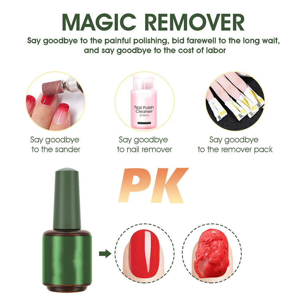 Gel Polish Remover Portable Nail Remover Instantly Remove Gel Polish Surface Safe for Nails and Skin Nail Accessories