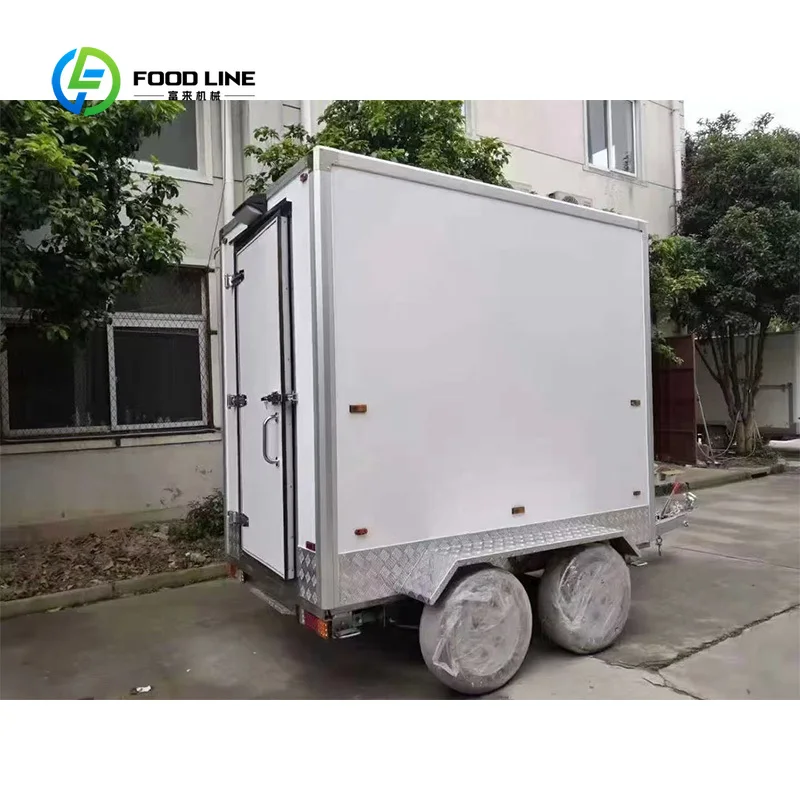 Customized Custom Mini Movable Cold Room with DC Refrigeration Unit Cooler Cargo Freezer Refrigerated Box with Trailer for Car