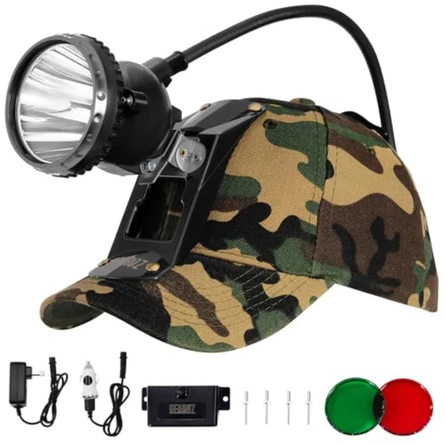 Coon Hunting Headlamp for Coyotes Hog Predators, Aluminum Alloy, Black, 400 Lumens Bright Rechargeable with 4 Modes IPX5 Waterp