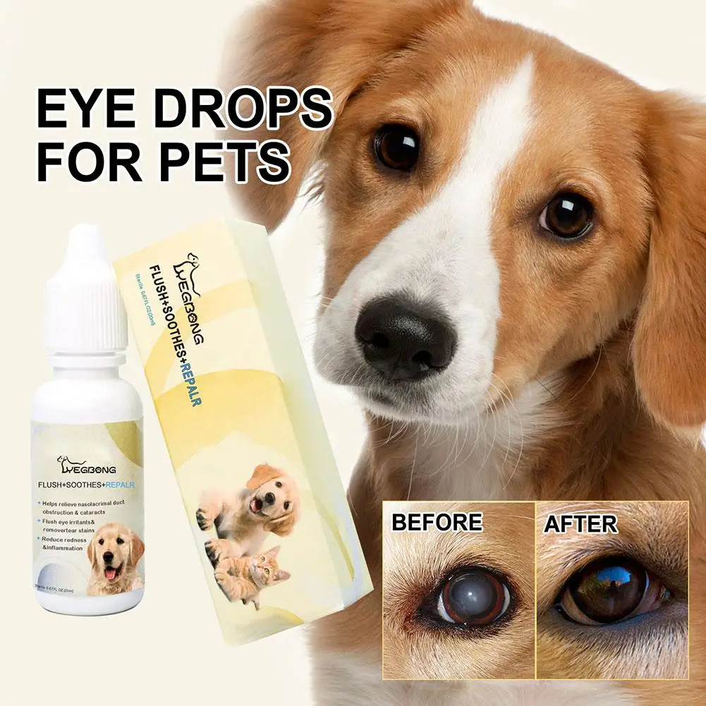 Pets Eye Drops Itching Reliever Anti Inflammatory Dog Tear Cataract Clean Dirt Stain Lubricating Remover Cat Eye Eye H4K4