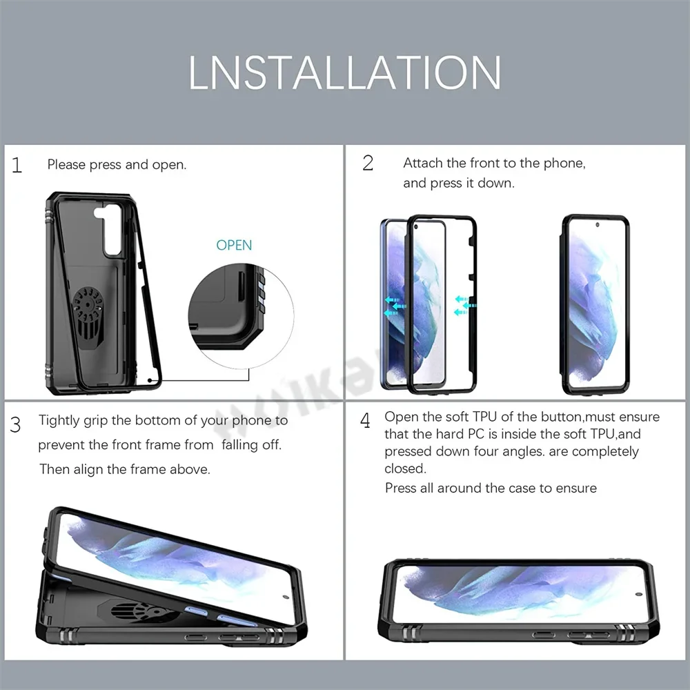 Kickstand Camera Slide Lens Capa Protetora Robusta, Capa para Samsung S23, S22, S21, FE, Nota 20 Ultra, A52, A32, A12, A32, 5G