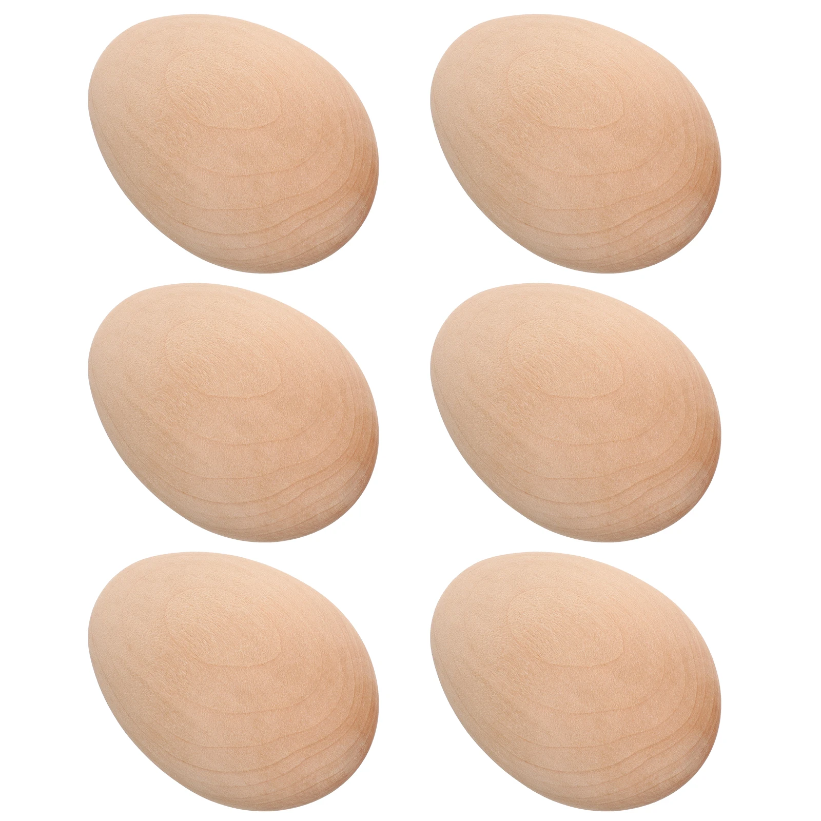

6pcs Fake Nest Eggs Unfinished Wood Chicken Craft Easter Decorations Paintable Blank DIY Art Supplies Wooden Egg naments Safe
