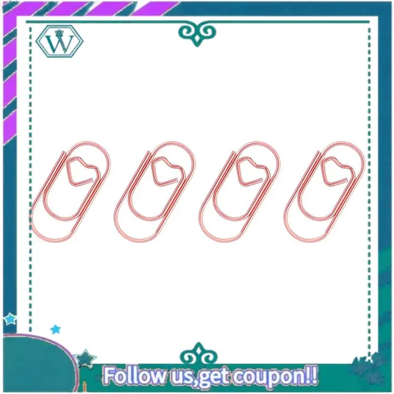 A75Q-300 Pieces Rose Gold Cute Paper Clips Mini Clips Heart Shaped Paperclips Bookmark Clips For Office Supplier School