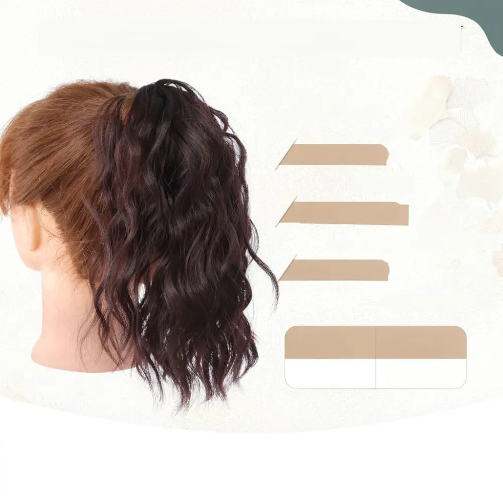 Cloud Perm Curly Ponytail Hair Extension Realistic Synthetic Fiber Wavy Hairpiece Comfortable Elastic Band For Women Styling