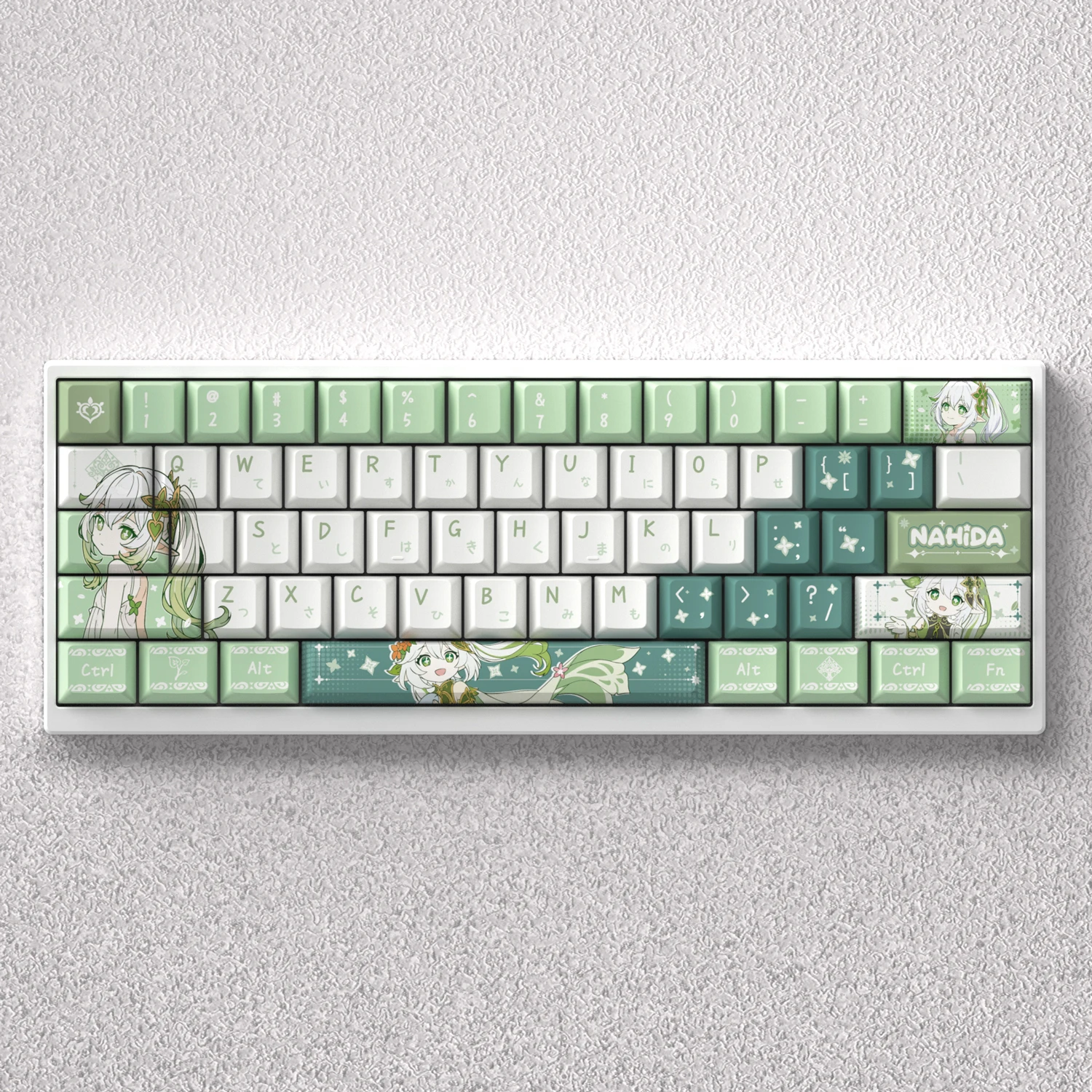 

73/98 Keys Nahida Keycaps Anime PBT Dye Sublimation Cherry Green for Mechanical Keyboard Mad 60he 68he Anne Pro 2 Wooting Game