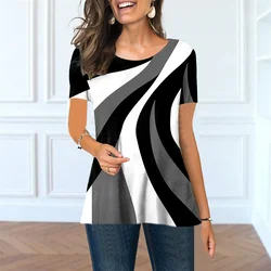 Blusa 3d de manga corta con estampado Digital para mujer, camiseta informal holgada, ropa de moda, 6XL