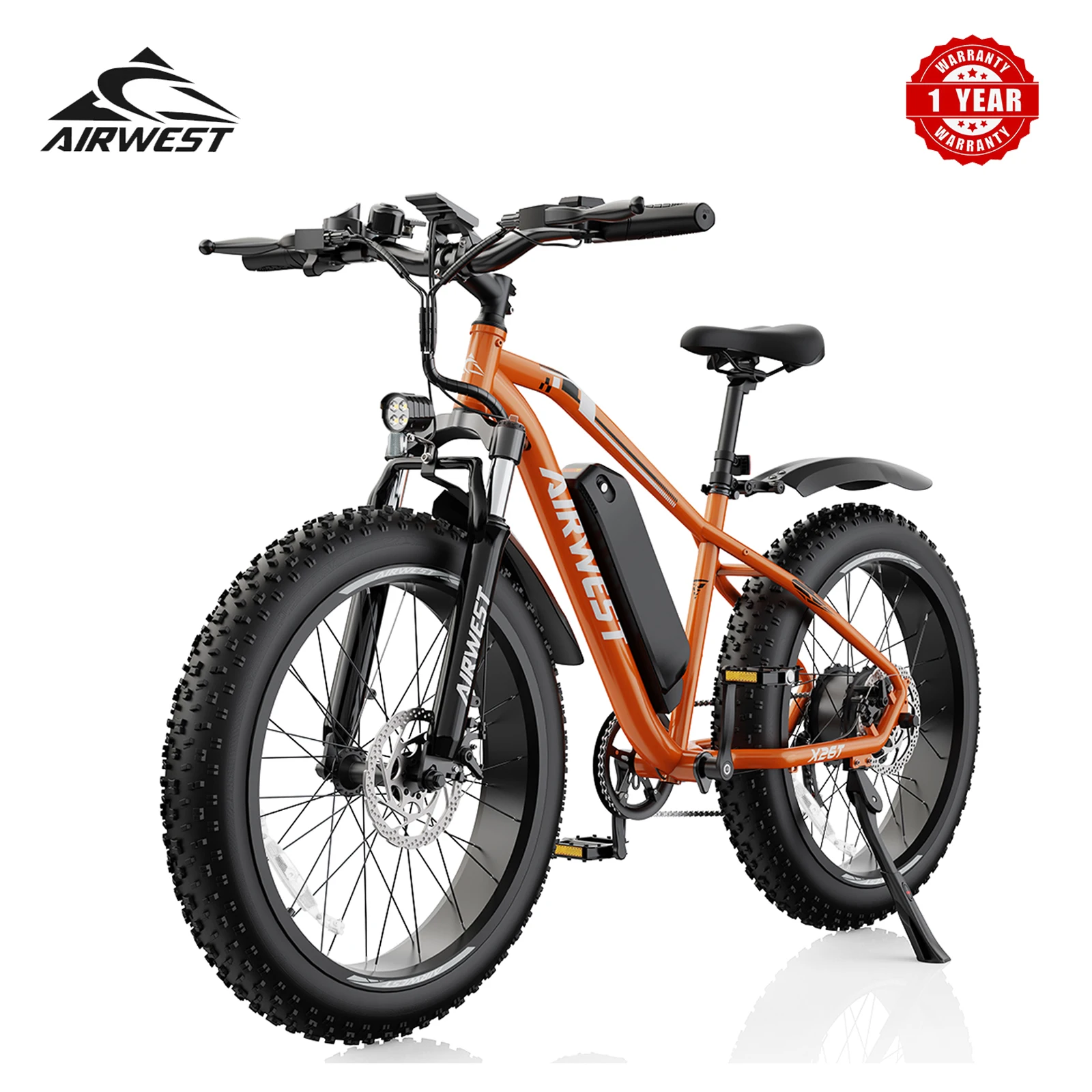 

Электрический велосипед для взрослых AIRWEST X26T, пиковый двигатель 750 Вт, толстая шина 26 x 4, аккумулятор 48 В, 13 Ач, 25 миль в час, электронный велосипед UL 2849, гарантия 1 год