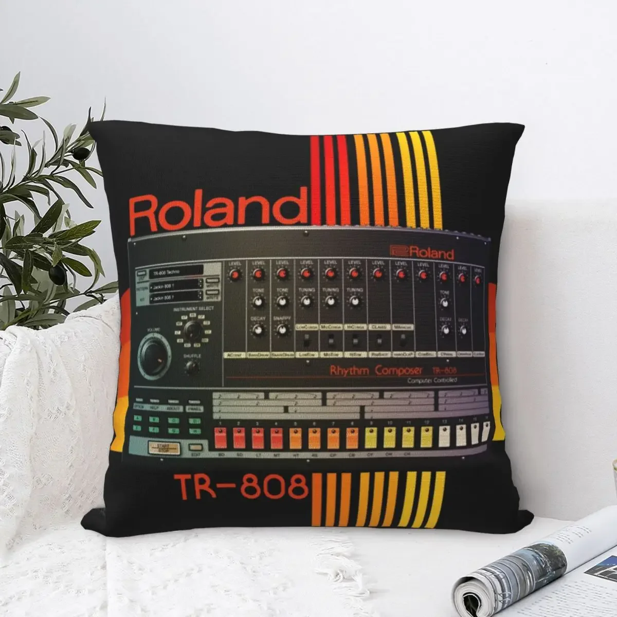 

Roland Tr-808 Drum Machine Model Square Pillowcase Cushion Cover Comfort Pillow Case Polyester Throw Pillow cover Bedroom Car