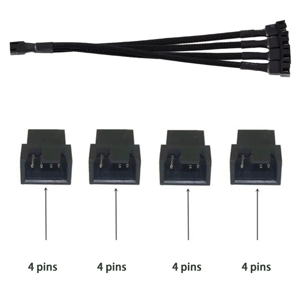 Pwm 선풍기 익스텐션 케이블 컴퓨터 액세서리, Pwm 선풍기 스플리터 케이블, 마더보드 CPU 쿨러 선풍기 1 ~ 4, 효율적