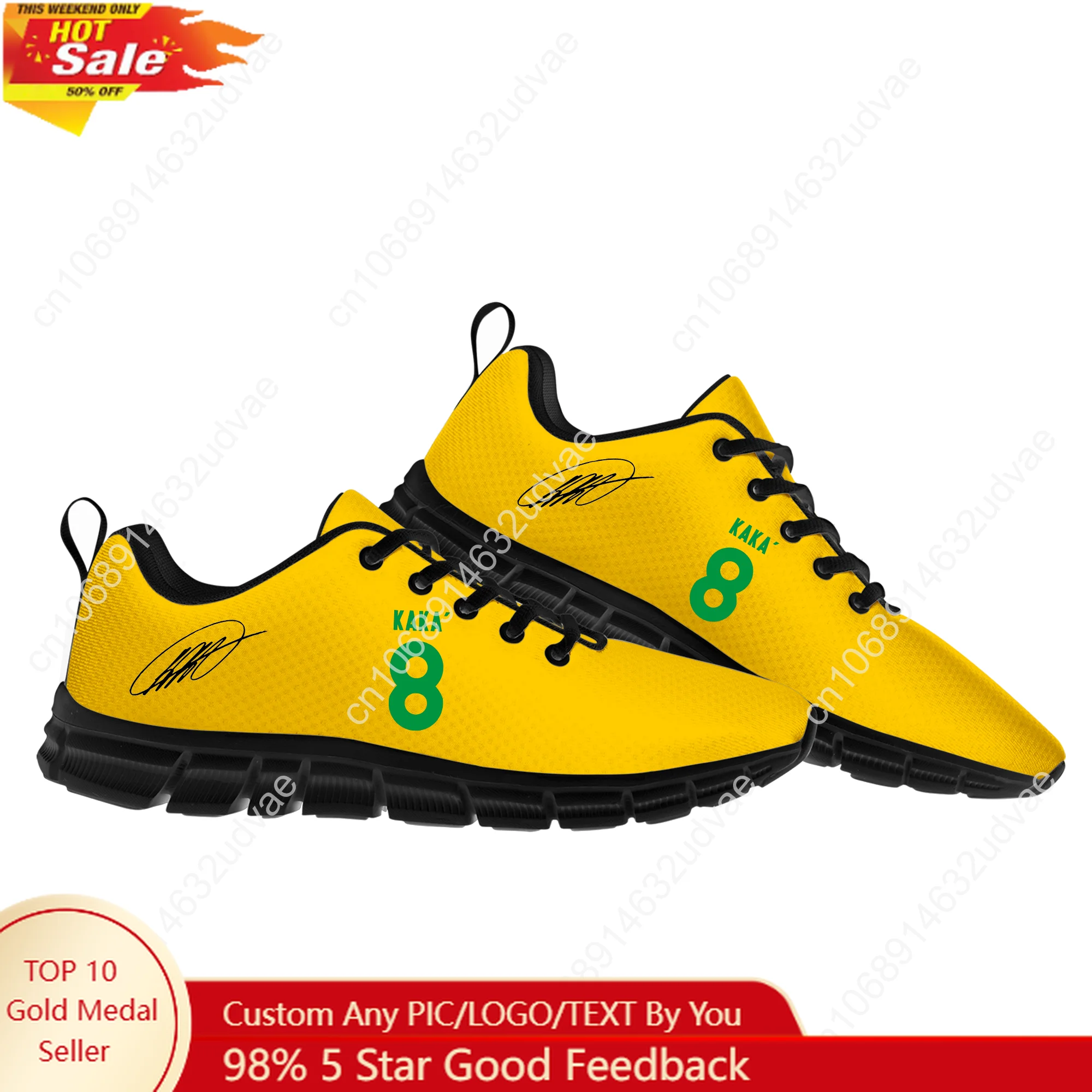 

Kaka No.22 Sports Shoes Womens Mens Teenager Kids Children Sneakers Brazil Soccer Star Casual Custom Made Couple Shoes Black