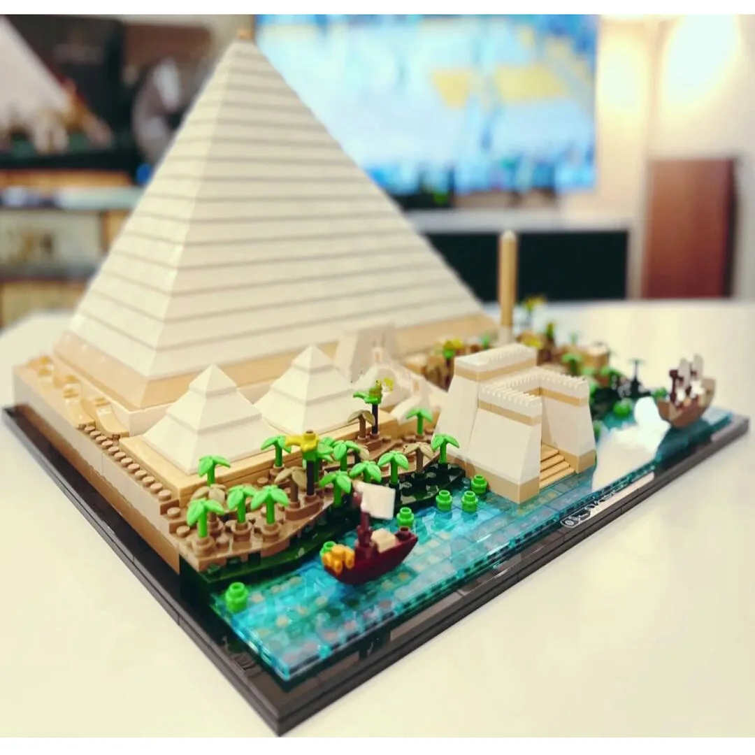 1476Pcs Classic 21058 The Great Pyramid of Giza Model City Architecture Street View Building Blocks Set Kit For Adults Toys