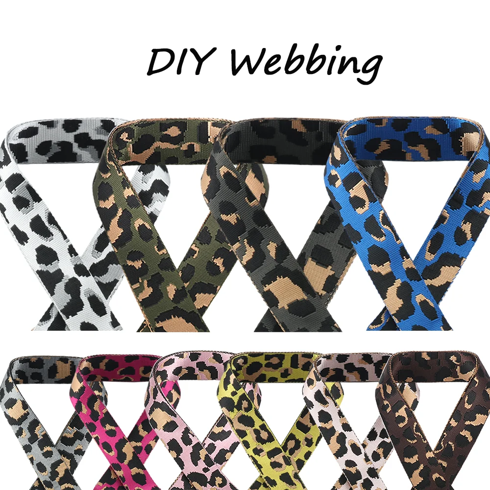 

5/10/20/50yards 50mm Polyester Webbing High Quality Printed Leopard Print Quality Guaranteed Schoolbag Strap Sewing DIY Carfts