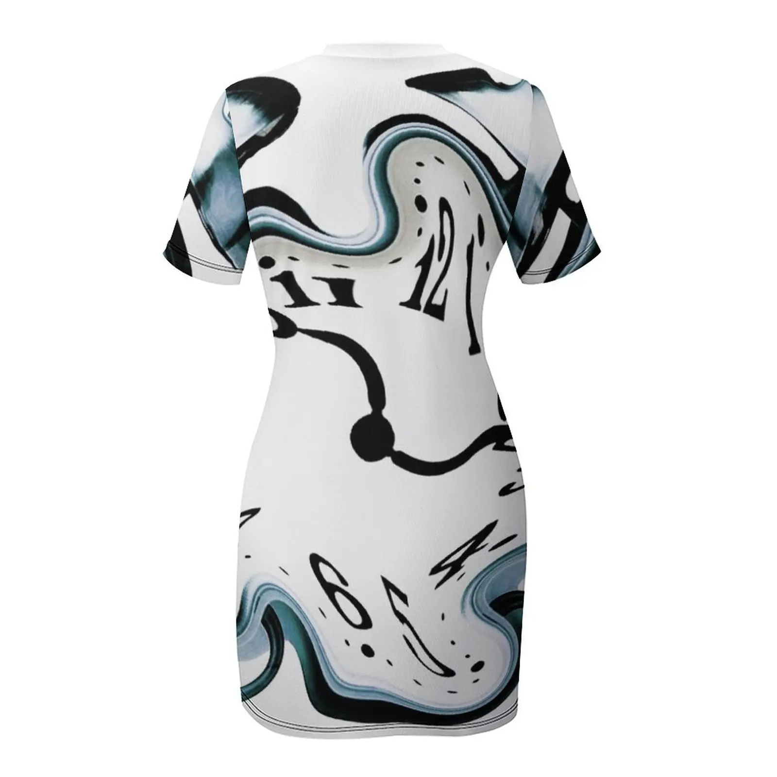 Abito Elegante a Maniche Corte Stile Dali, Vestito da Cerimonia Femminile, Abbigliamento Elegante per Donna