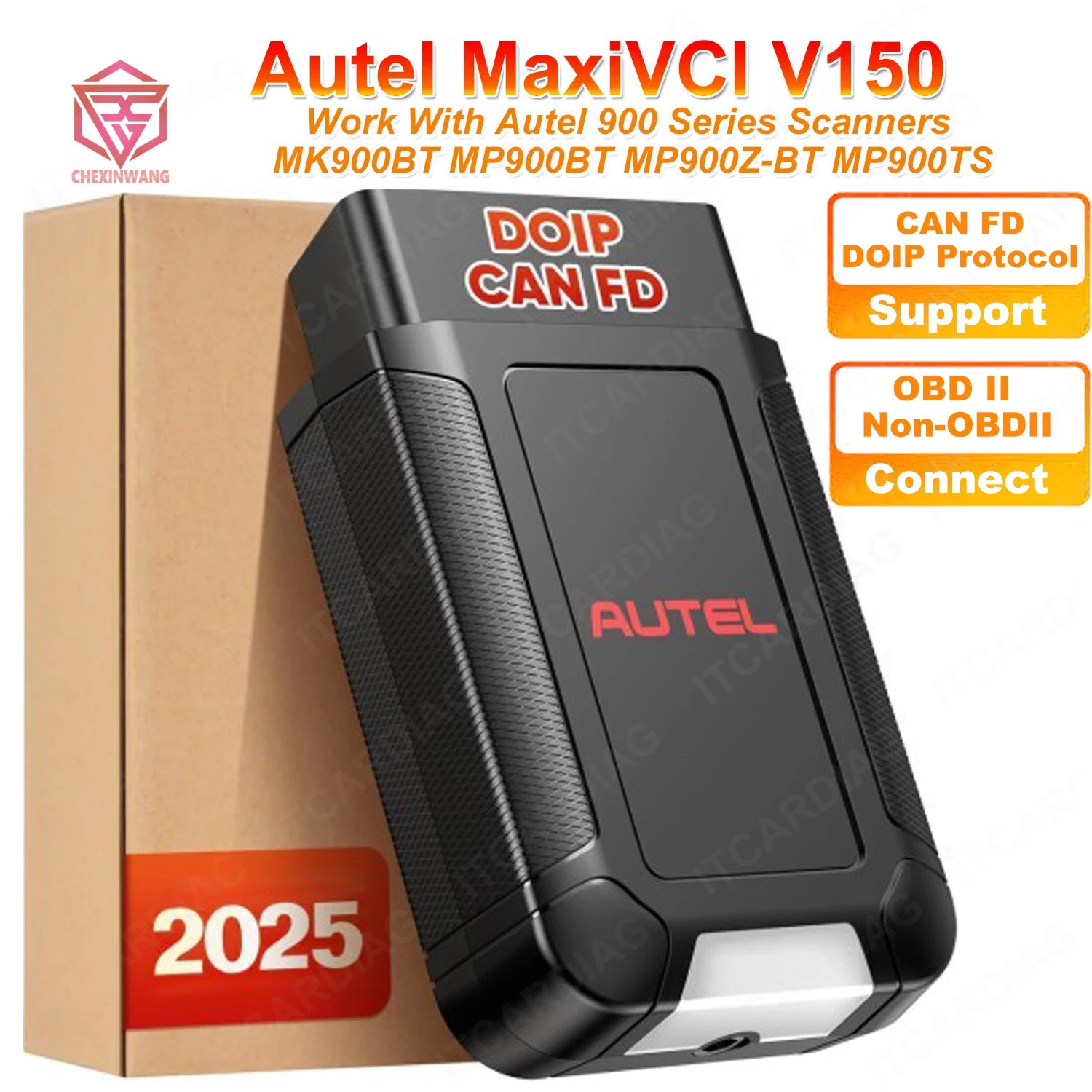 

Беспроводной ключ Autel MaxiVCI V150 VCI150 с поддержкой протокола CAN FD/DOIP для сканеров серии Autel 900 MK900BT MP900BT