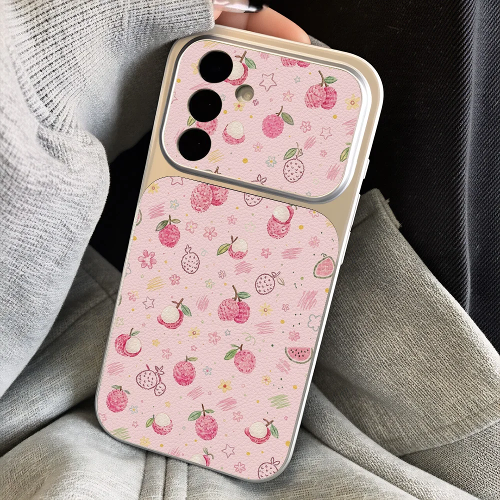 Summer Fruit Leather Phone Case For Samsung S26 Ultra S23 S24 S25 FE Case A56 5g A57 A16 A17 A37 A27 A07 A55 A54 A36 A26 Cover