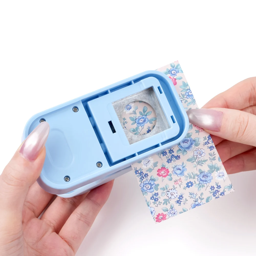 2.2x2.2cm / 0.87x0.87in Scalloped Circle Lever Punch, Stackable Paper Punch for Junk Journal, Scrapbooking & Card Making