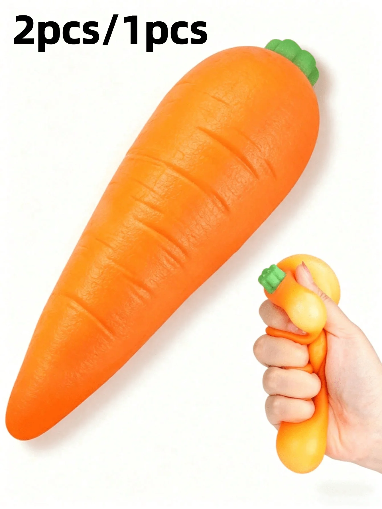

2/1 Carrot Soft Toy, 5.5-Inch Soft Rubber Carrot Shaped Decompression Toy, Realistic Food Design Creative Desktop Toy, Graduation Party Supplies; Essential For Travel; Soft And Cute Toys (Adults Only),Party Favors,Squishy Toys,Squishy,Squishies